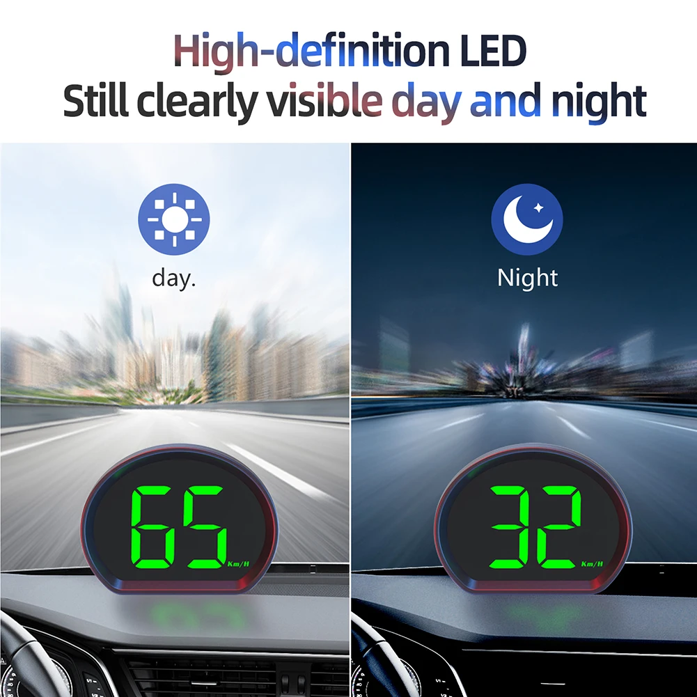 과속 경보 자동차 HUD 자동 전원 켜기 끄기 LED 디스플레이 라이트, 간단한 기능, 작은 외관