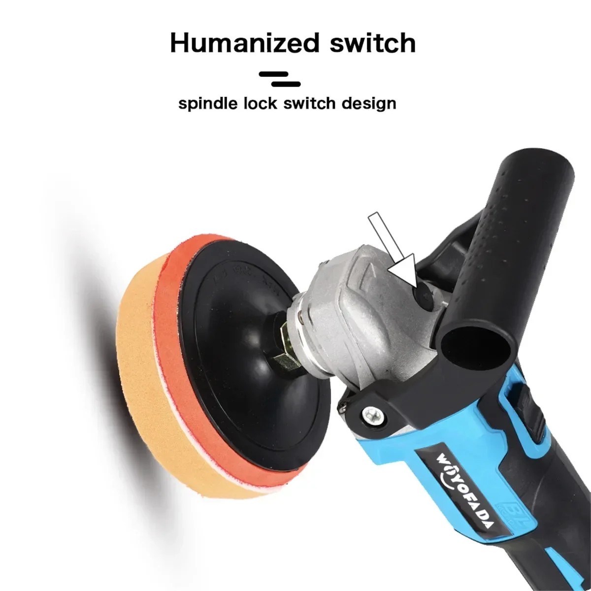WOYOFADA Car Polisher Brushless Angle Grinder 1600W Variable Speed Car Waxing Polishing Machine For Makita 18V Battery 4
