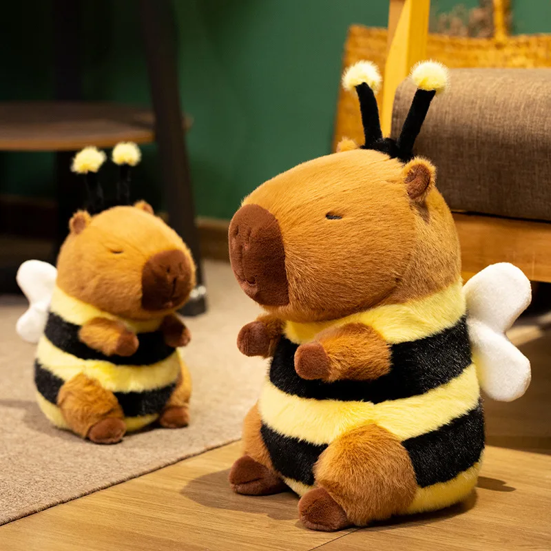 Adorable Bee Capybara Plush Toy - Soft Stuffed Animal for Kids, Perfect Birthday Gift and Room Decor