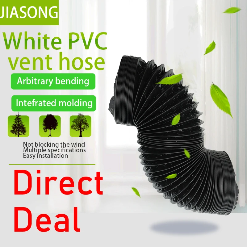 ท่อระบายอากาศสีดํา 3. 2 นิ้วถึง 20 นิ้วท่อยืดหยุ่นท่อท่ออากาศท่ออลูมิเนียมฉนวนท่อยืดหยุ่นชุดในร่มและกลางแจ้ง Fresh Air ระบบเครื่องเป่าผม Range Hood ท่อไอเสียท่อระบายอากาศพัดลมห้องน้ําห้องครัว Fresh Air ระบบโรงแรม Fresh Air ระบบ 1