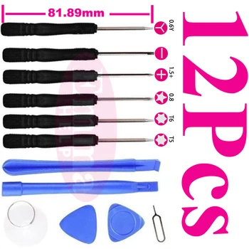 Kit di Riparazione Telefoni da 12 Pezzi per iPhone 17 16 15 Samsung, Strumenti per Apertura Schermo, Cacciavite, Ventosa, Raschietto, Set di Riparazione di Precisione