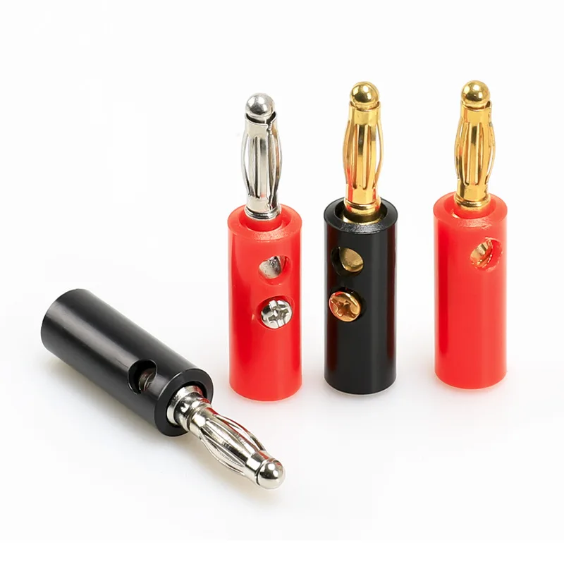 

5/10PCS Gold-plated 4MM Lantern Head Banana Plug Test Plug Lantern Four-page Nickel-plated Banana Plug Audio Cable Adapter