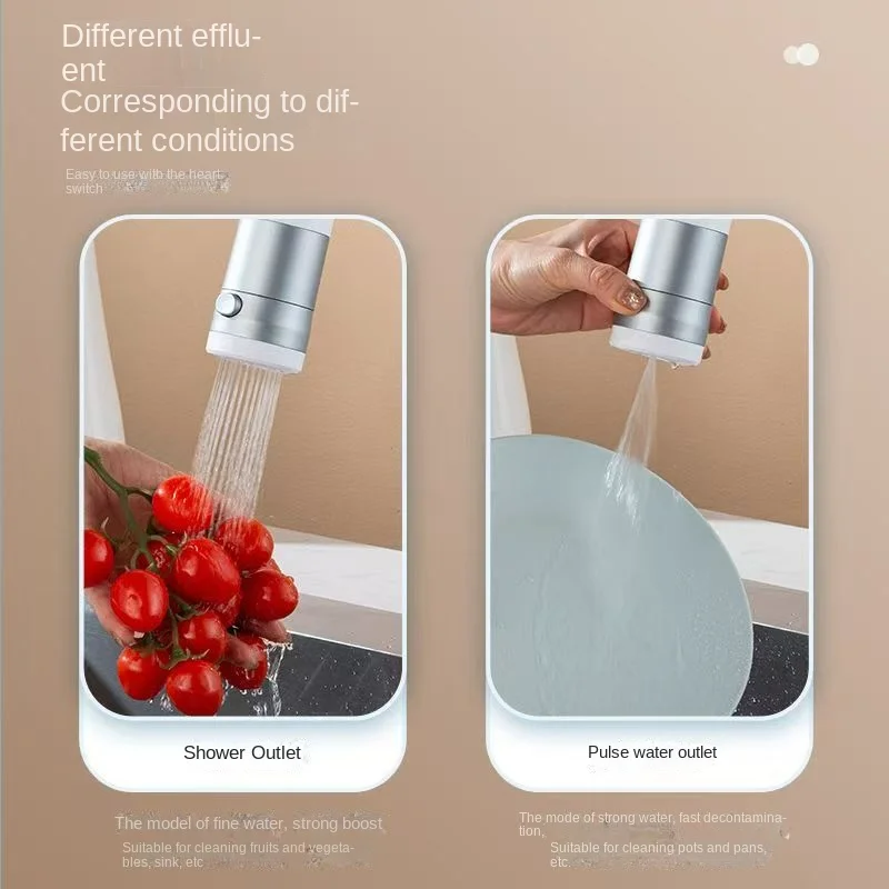 Kitchen basin pumping water nozzle multi-function faucet extension universal universal pressurization anti-splash double water faucet accessories