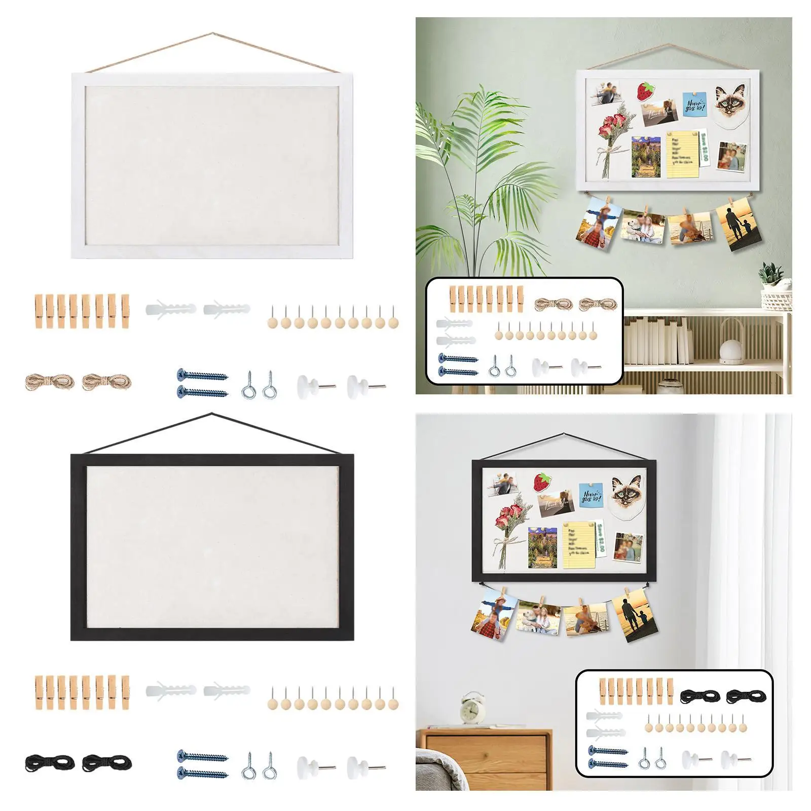 Cork Board Decorative Picture Display Board Vintage Style Hanging Bulletin Living Room Bedroom Decor Home Kitchen