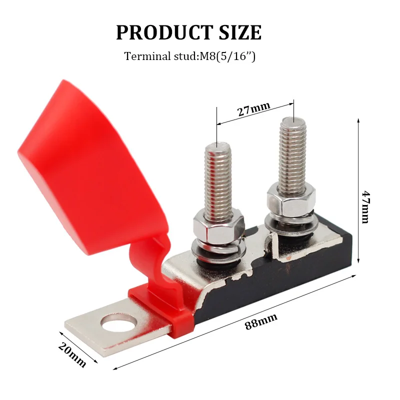 Description Picture 3 of itemMRBF Terminal Block (Fuse Not Included) Single 5/16" (M8) Stud Compact Mount For Marine Rated Battery Fuse