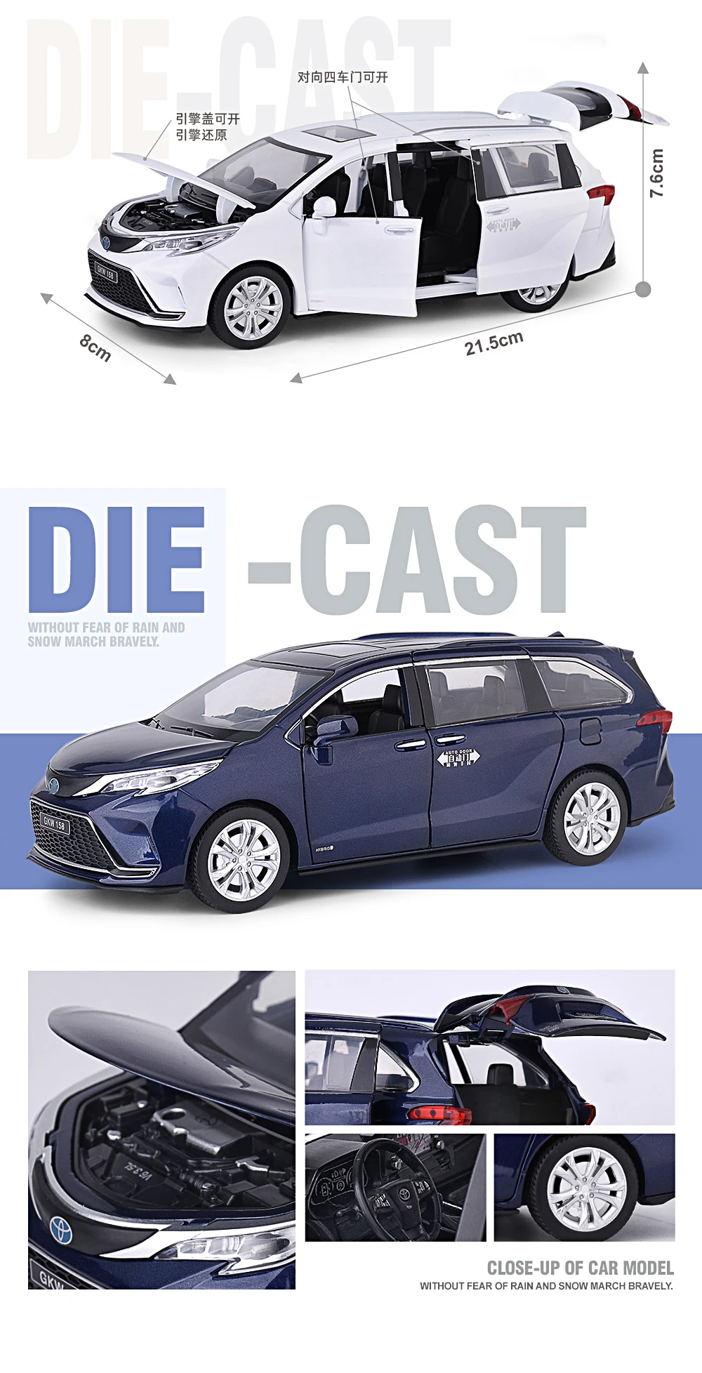 Toyota Sienna Granvia MPV Van 1:24 Ölçekli 