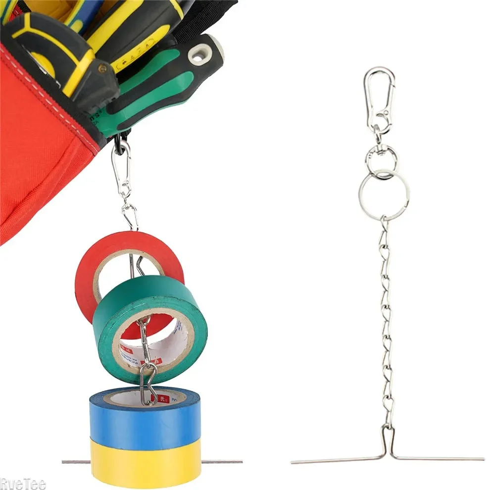 Tape Storage Chain Holder with Hook for Electrician Tool Belt Bag