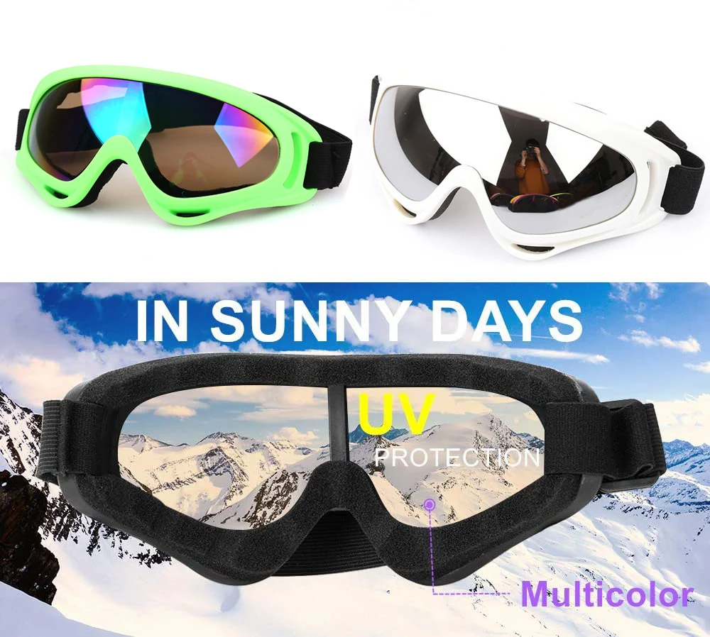Colorful frame multi-color ski glasses X400 anti ultraviolet and windproof sports ski glasses snow goggles 4