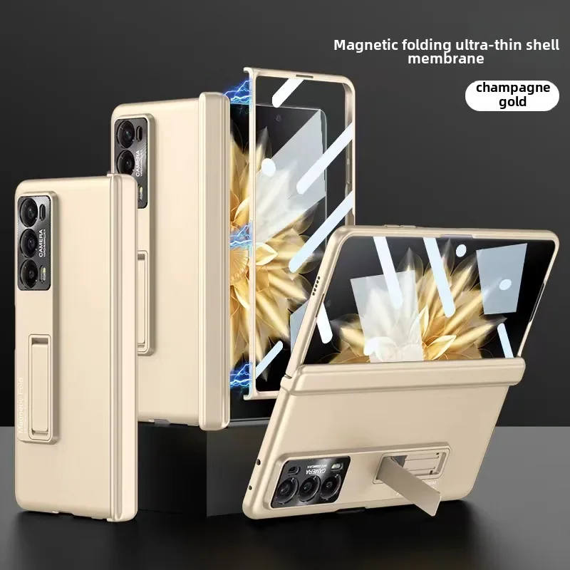 Magnetic ultra-thin [shell film] bracket-champagne gold