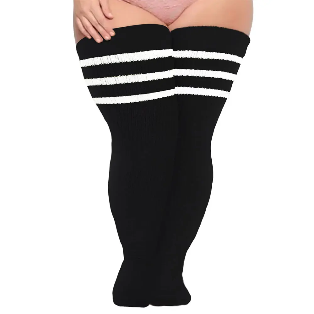 Overknee-Socken für Damen in Übergröße für Herbst und Winter (geeignet für dicke Oberschenkel) – verbreiterte und verlängerte dicke Stricksocken – Detail 1