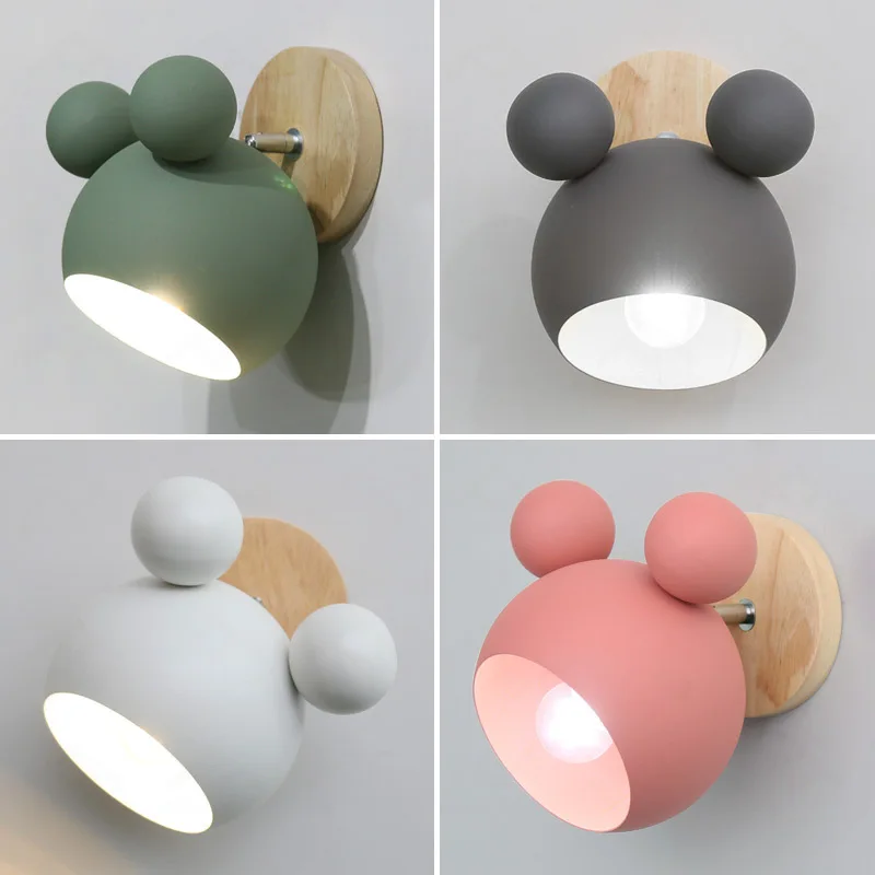 

Nordic wall lamp bedroom bedside lamp pink cute living room decorative lamp macaron simple children's room wall lamp