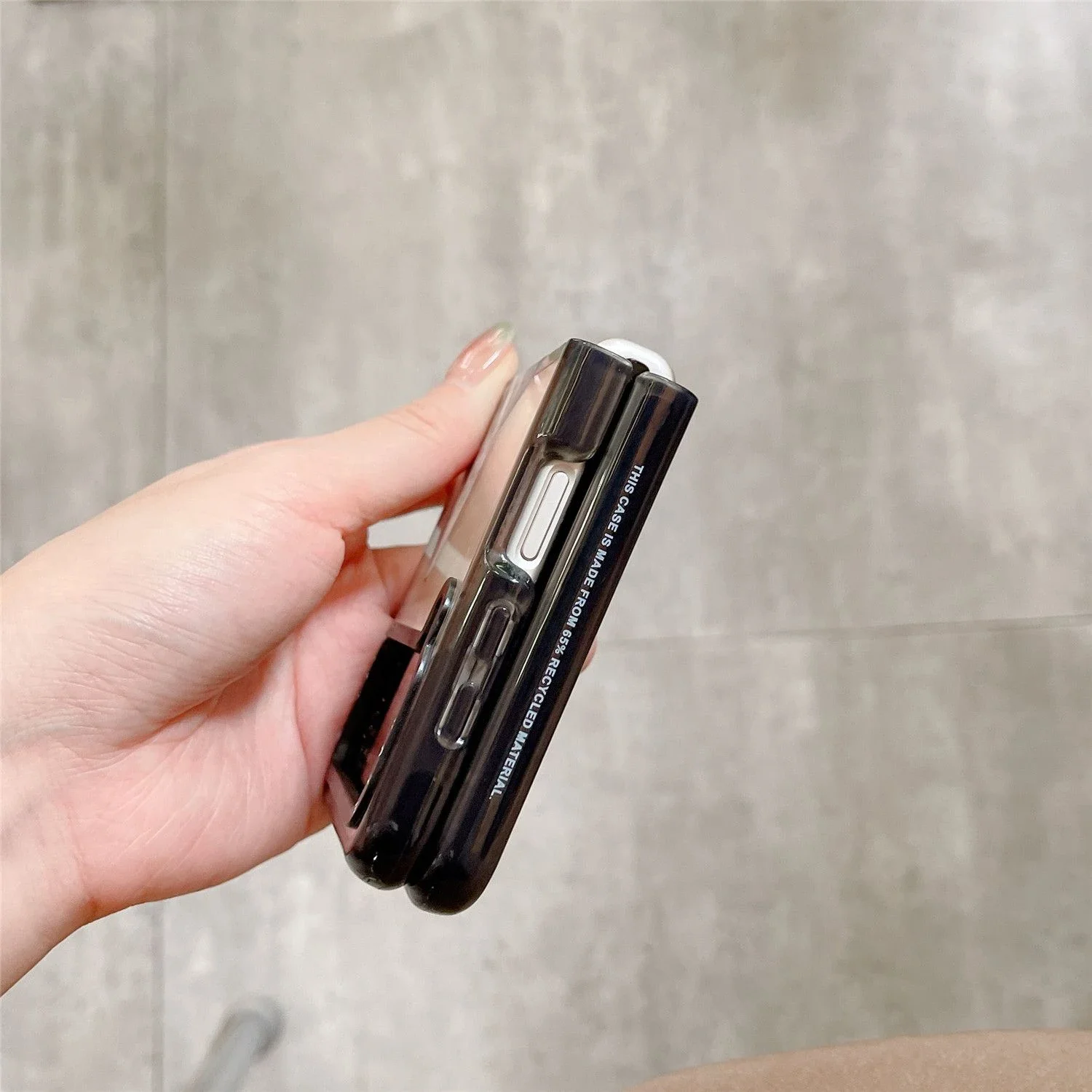 Acrylic Black Border Duck Phone Case for Samsung Galaxy Z Flip 5 4 3 Back Cover for ZFlip3 ZFlip4 ZFlip5 Hard Case Shell