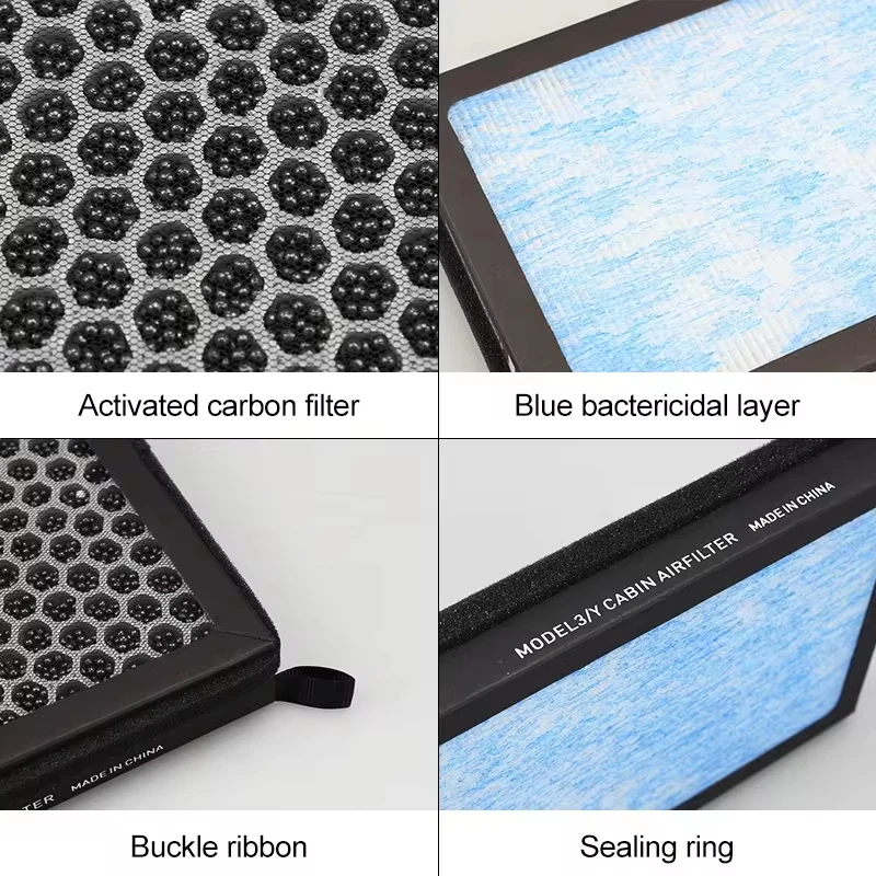 HEPA Activated Carbon Air Filter Air Conditioner Filter Element Replacement Kit For Tesla Model 3 Model Y Tesla Accessories