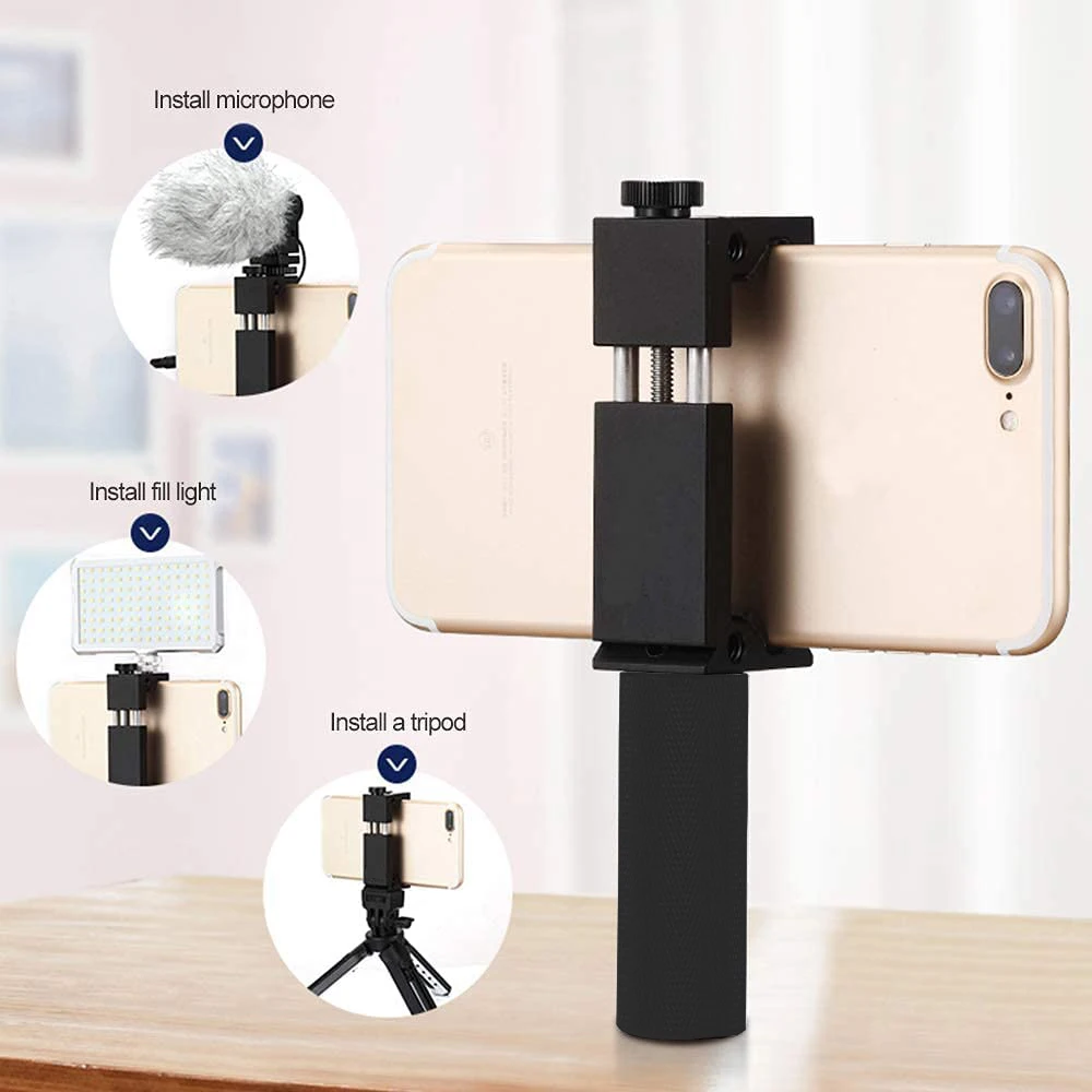 Universal Aluminum Phone Tripod Mount w Cold Shoe Mount, Support