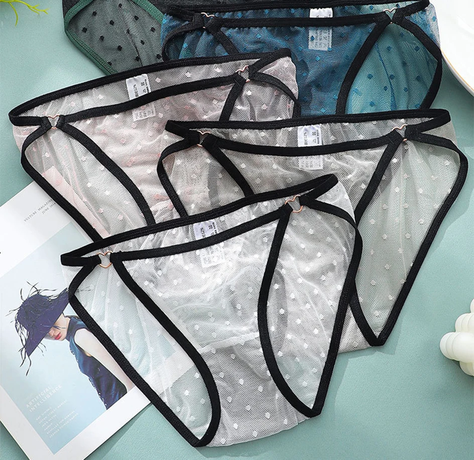 2Pcs/set Women's Underwear Sexy Panties Lace Breathable Briefs Seamless Transparent Low-waist Sensual Below Lingerie for Woman wirarpa