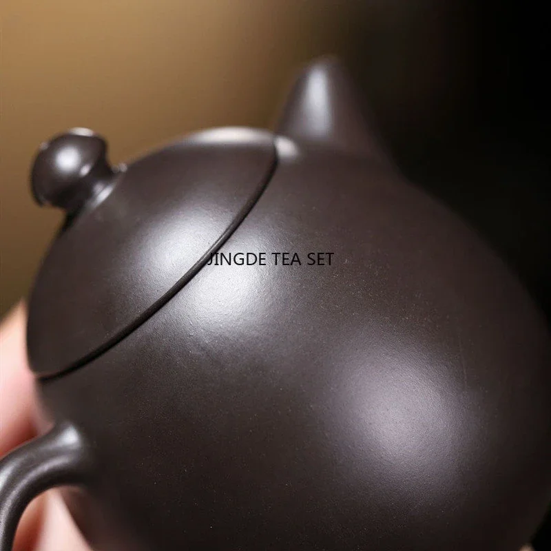 90ml Chinese Yixing Small Capacity Purple Clay Teapot Handmade Dragon Egg Tea Pot Raw Ore Black Mud Kettle Zisha Tea Set Teaware