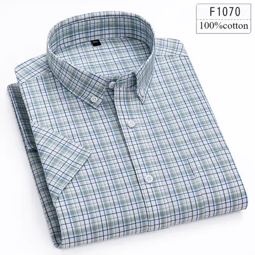 New in Shirt High Quality 100% Cotton Summer Short Sleeve Shirts for Men Slim Fit Casual Shirt Thin Plaid Tops Soft Office Cloth - Image 10