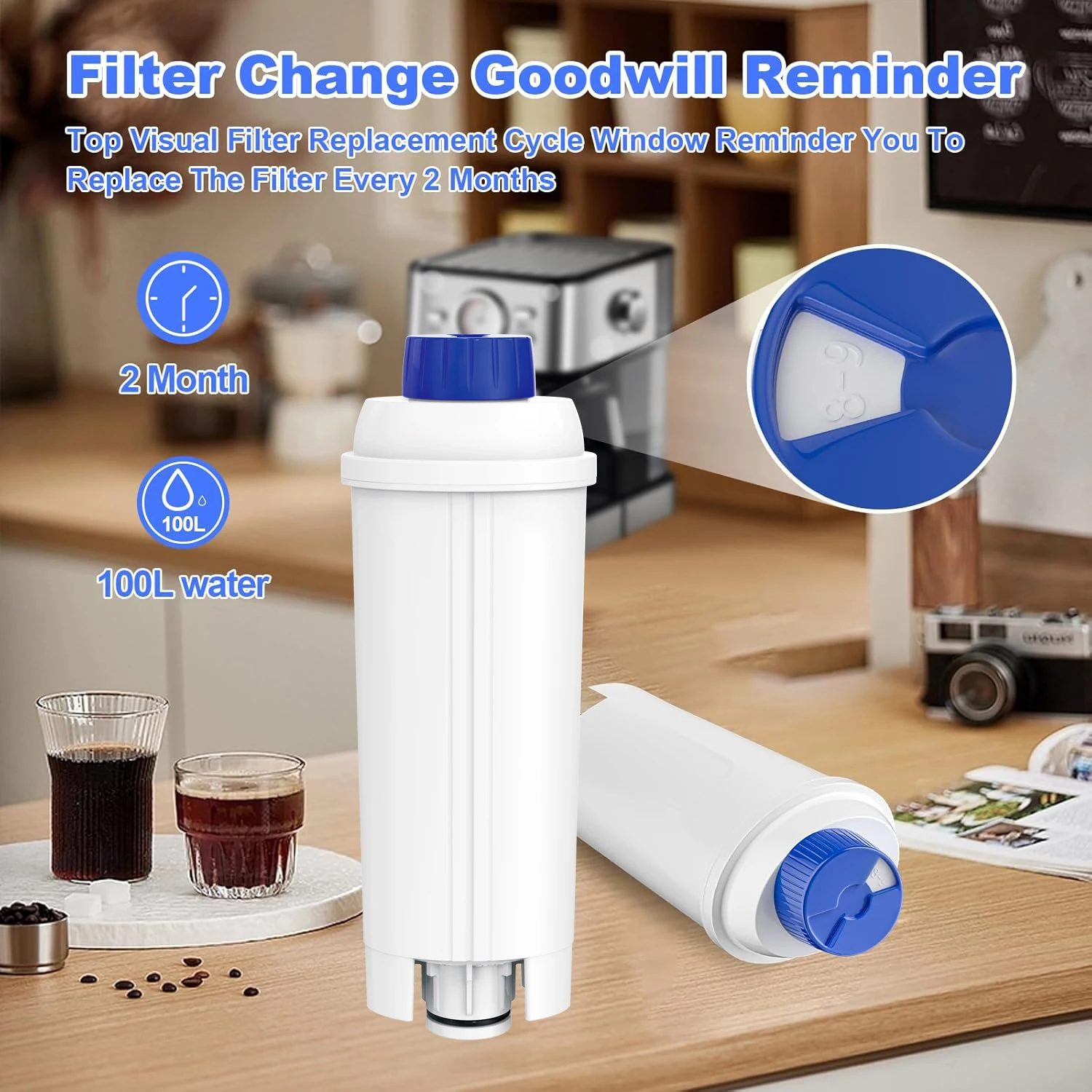 Tüv Süd DLSC002 Water Filter Replacement Compatible With Delonghi