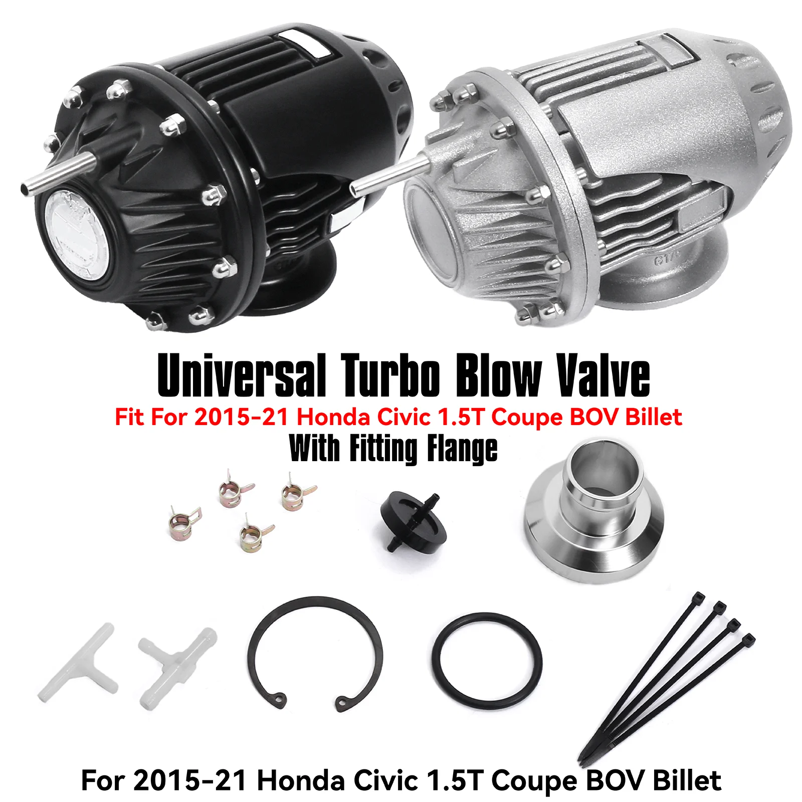 JDM Universal Aluminum Bov Turbo Blow Off Valve Bov with Adapter Flange with Original Box and Instructions SQV4 SSQV4
