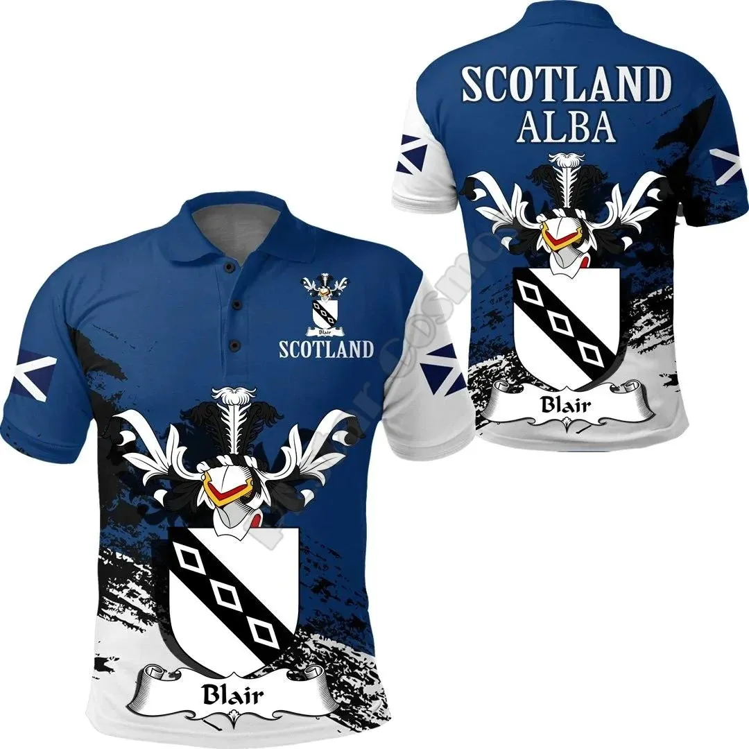 

Blair Scottish Family Crest Scotland Special Polo Shirt - Golf Shirt 3d Harajuku Streetwear Sleeveless Tees Fitness Unisex