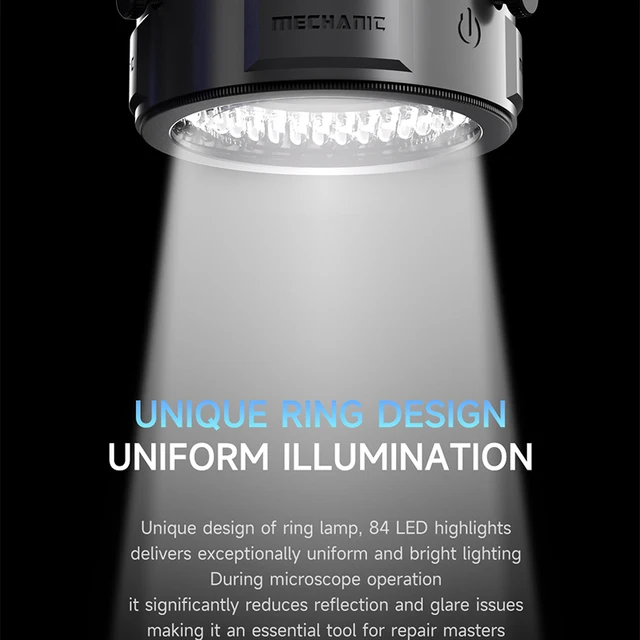 Mechanic LS5 LS6 Microscope Ring Light Polarized 84 LED Ring Lamp Adjustable Anti Glare Eliminates Reflection Illuminator Tools 2