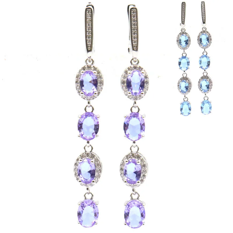 8g Customized 925 SOLID STERLING SILVER Earrings Unique Changing Zultanitel Alexandrite Topaz Blood Ruby Kunzite CZ Daily Wear