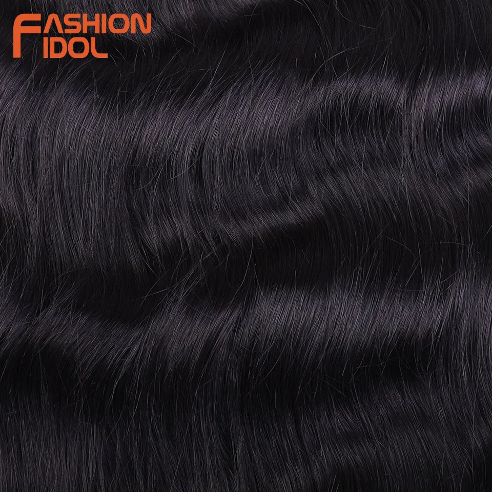 FASHION IDOL 24 Inch Deep Wave Hair Synthetic 3PCS Braiding Hair Extensions Water Wave Hair Crochet Braid Hair Ombre Blonde Hair 5