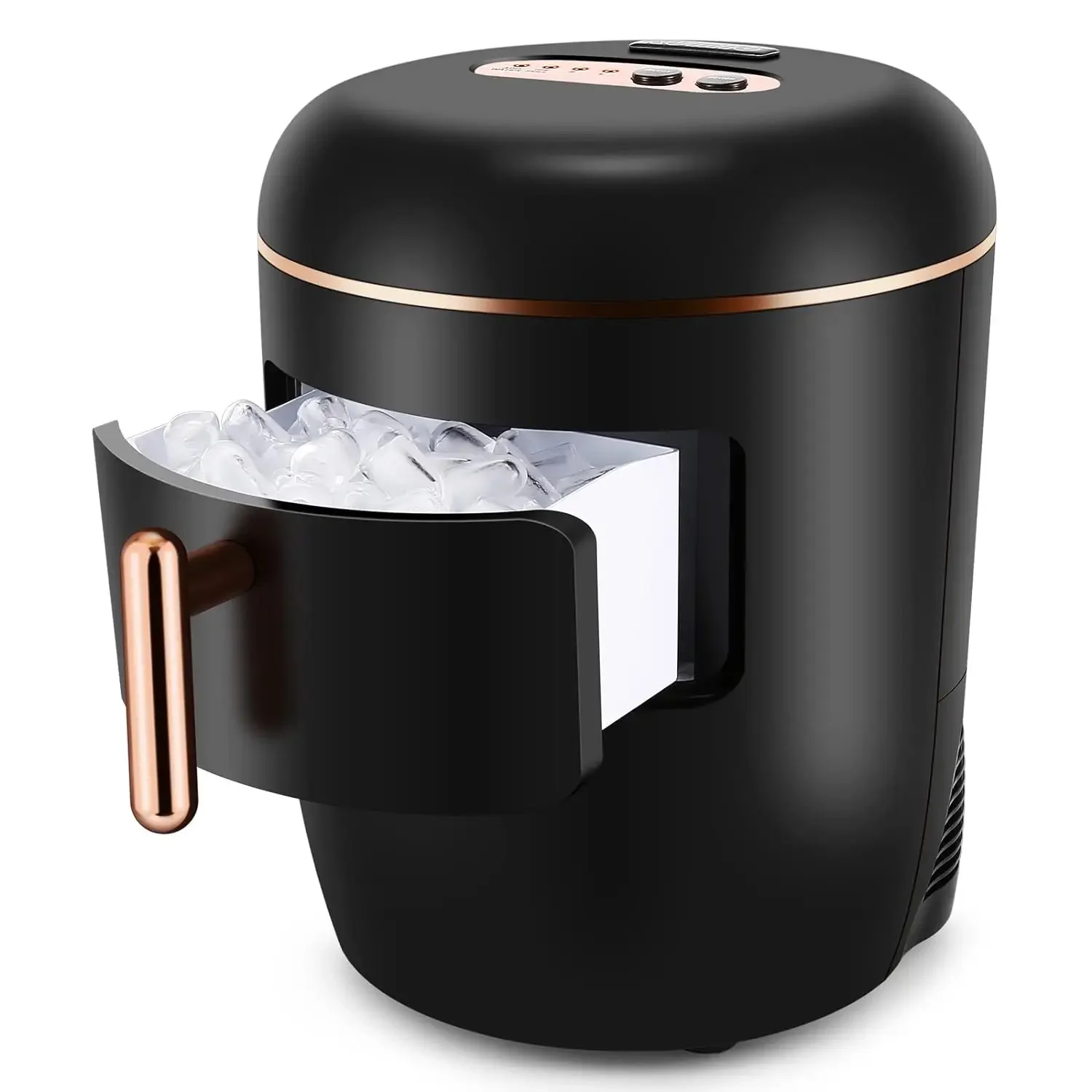 

Retro Design Clear Ice Maker Countertop with 2.5Qt Reservoir, 10pcs in 8Mins, 33Lbs/Day Output, Self-Cleaning, 2 Ice Size (S/L)