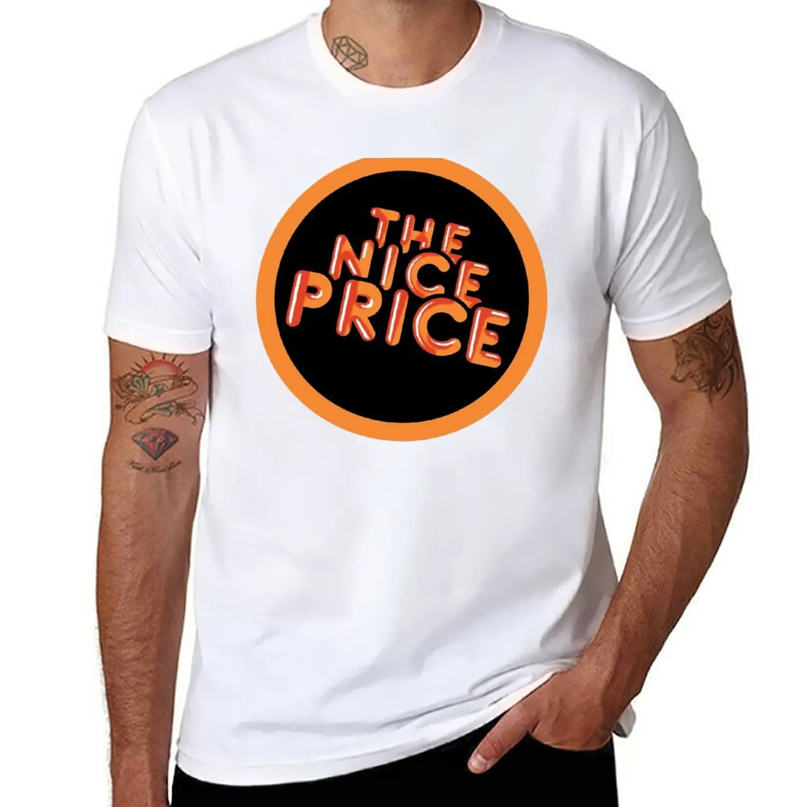 

New THE NICE PRICE LP Sticker T-Shirt boys t shirts cute clothes mens white t shirts