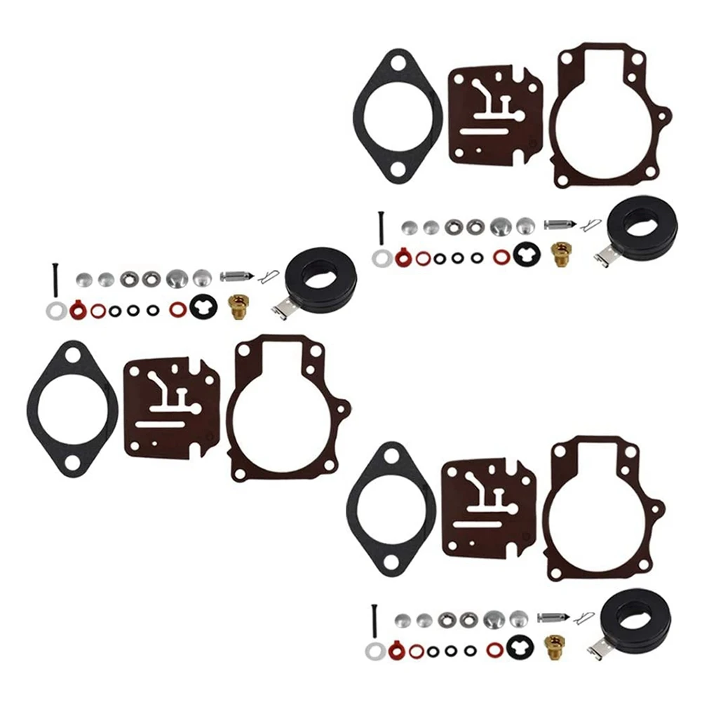 Carburetor Repair Tool Kit 3 x Carburetor Carb Rebuild Repair Kit and Float Fit for Johnson Evinrude 396701 65 70 75 HP