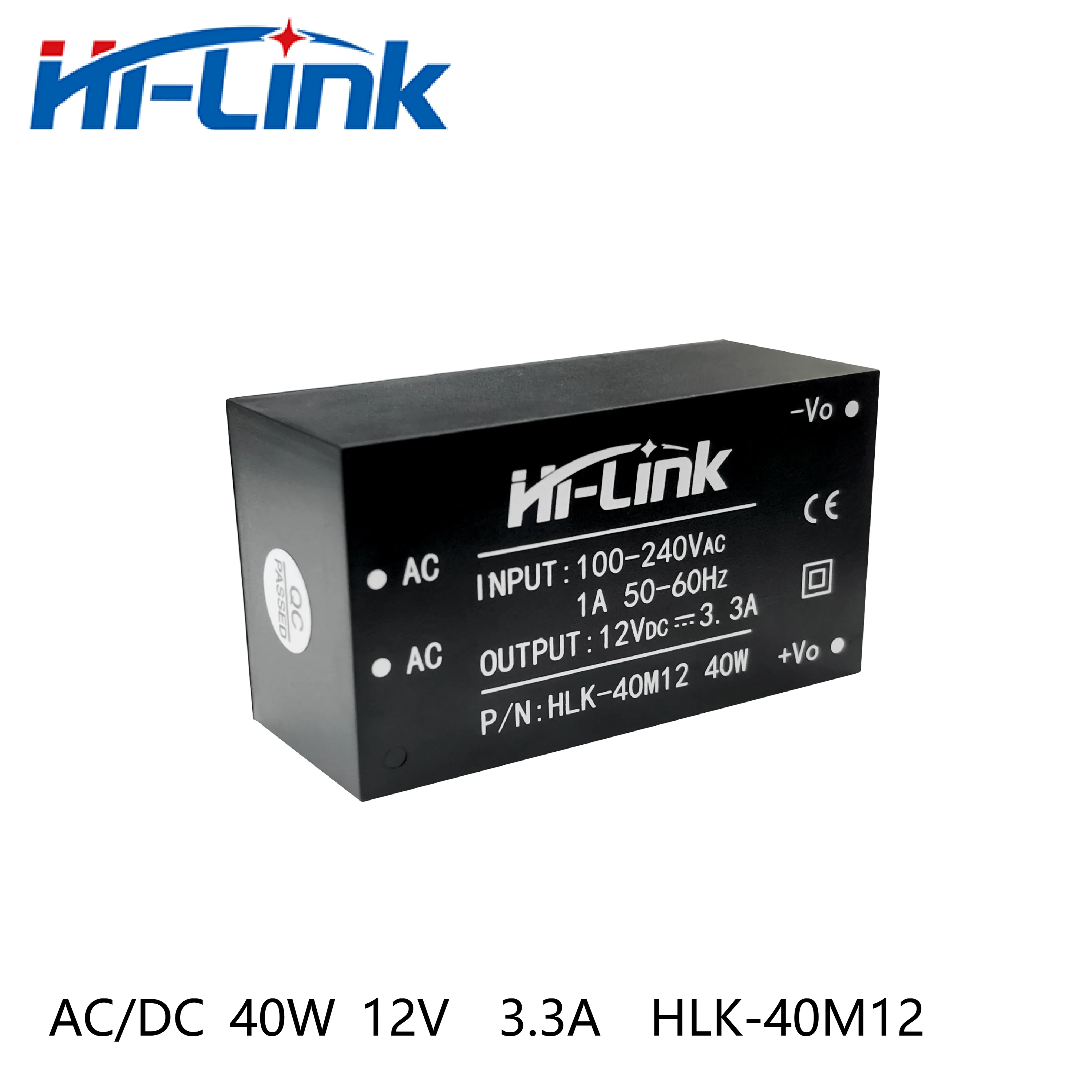 Hi-link Mini Tamanho Transformador de Potência Isolamento de Segurança de Alta Eficiência ac dc Hlk40m12 12v 40w 3.3a Saída