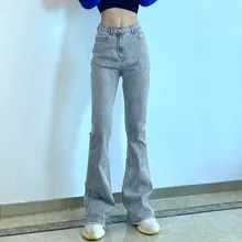 

Women Jeans Spring and Autumn Fashion Slim Fit Jeans Women Vintage Jeans Streetwear High Waist Denim Flare Pants
