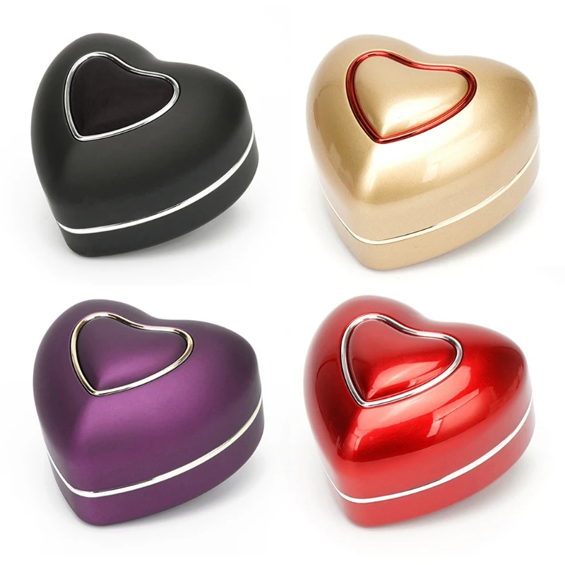 Heart-shaped LED Light Wedding Ring Box Engagement Rings Necklace Jewelry Case