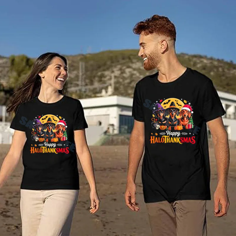 happy-hallothanksmas-dachshund-tshirt-funny-dog-lover-holiday-tee-adults-and-kids