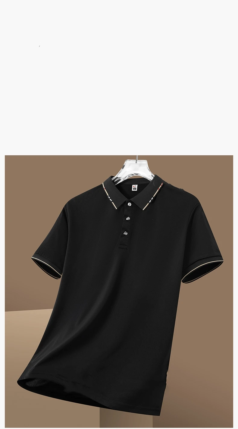 Description Picture 3 of itemFGKKS 2024 Casual Polo Shirt For Men Pure Cotton Business Slim Short Sleeve High Quality Design Casual Polo Shirt For Men