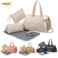 PANGDUBE 5pcs/set Mom Bag Waterproof Baby Diaper Bag for Camping Baby Nappy Bag for Stroller Maternity Fashion Mommy Handbag 1