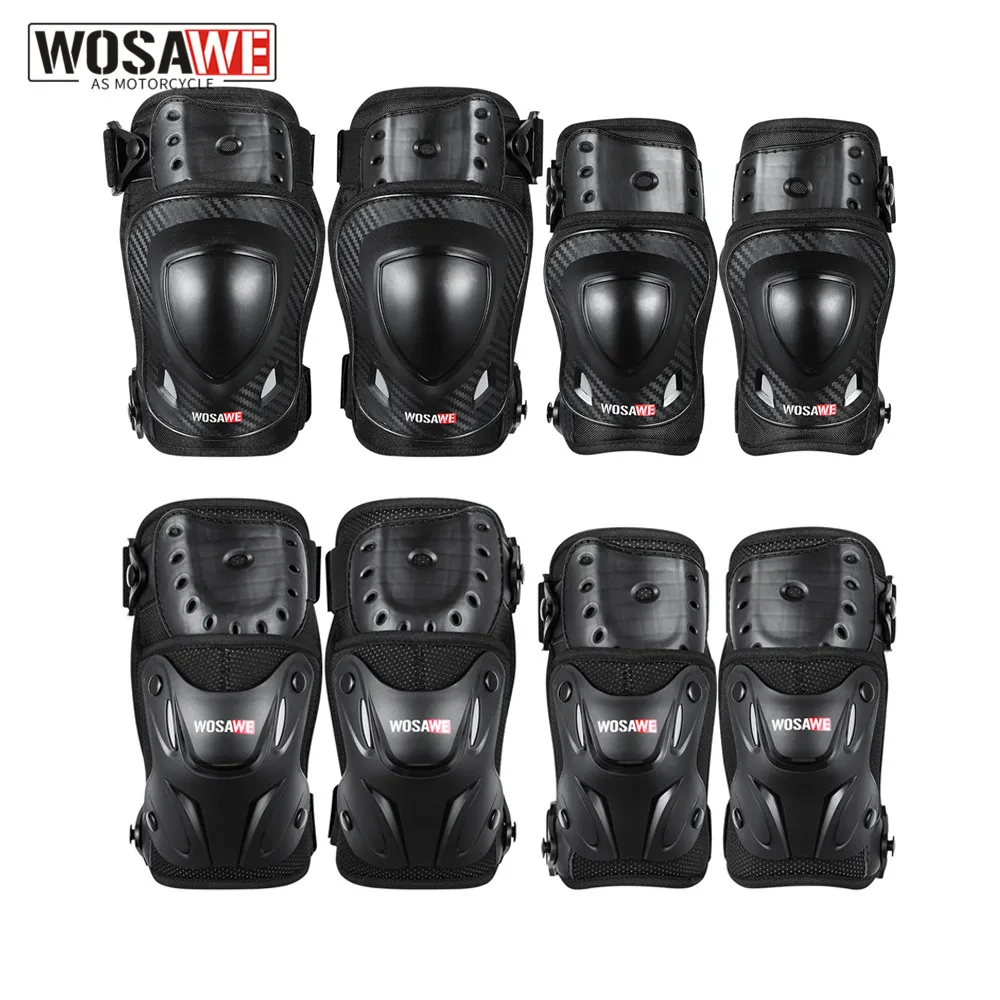 

WOSAWE Cycling Knee Brace and Elbow Guards Bicycle MTB Bike Motorcycle Riding Knee Support Protective Pads for Outdoor Sports