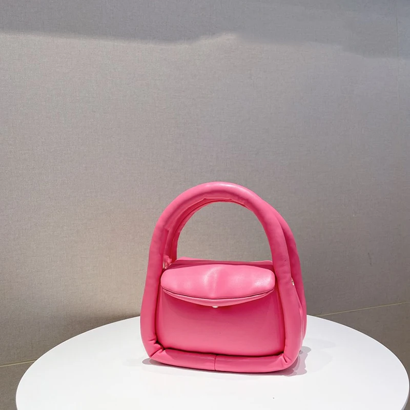 

Macaron Soft-faced Stitching Handbag Winter Fashion All-match One-shoulder Messenger Tote Bag Multicolor Mini Purse