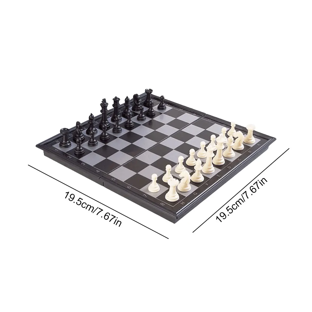 Scacchiera Portatile 19,5*19,5cm in Plastica, Gioco Educativo di Scacchi, Regalo per Adulti, Bambini e Principianti - immagine 6
