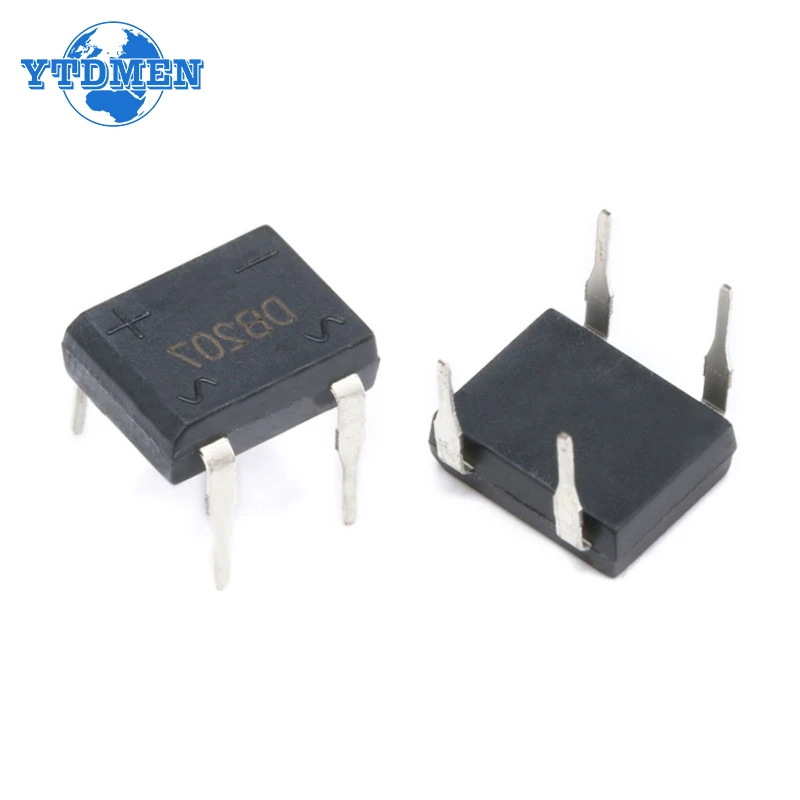 Diode Bridge Rectifier 20PCS DB207 Bridge Rectifier DIP4 1000V 2A DB207S Power Diode Rectifiers Electronic Components IC