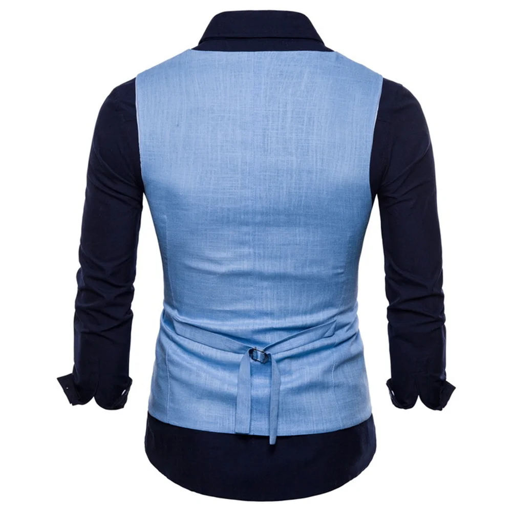 2022 new spring and autumn foreign trade British men's solid color single breasted vest multicolor casual Korean vest coat suit for men