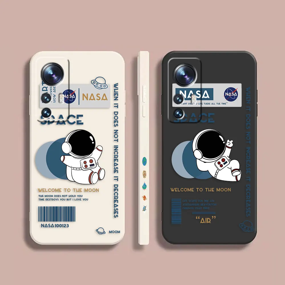 

Phone Case For Xiaomi 13 12 12T 13T 11 11T 10 10S 9 8 Pro Ultra Lite Colour Case Cover Funda Cqoue Shell Capa Cartoon Astronaut