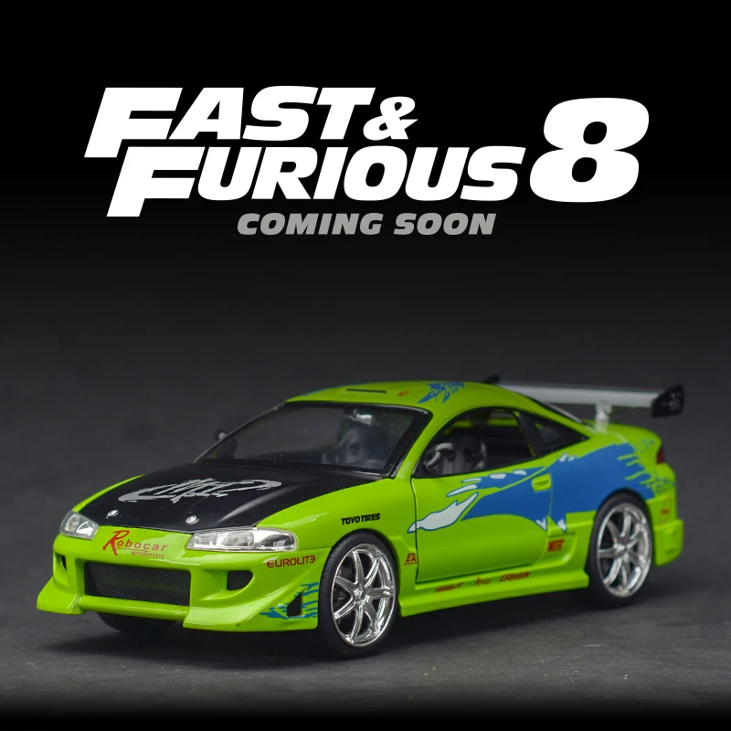 

1:24 Mitsubishi Eclipse 1995 Toy Alloy Car Diecasts & Toy Vehicles Car Model Miniature Scale Model Car Toys For Children