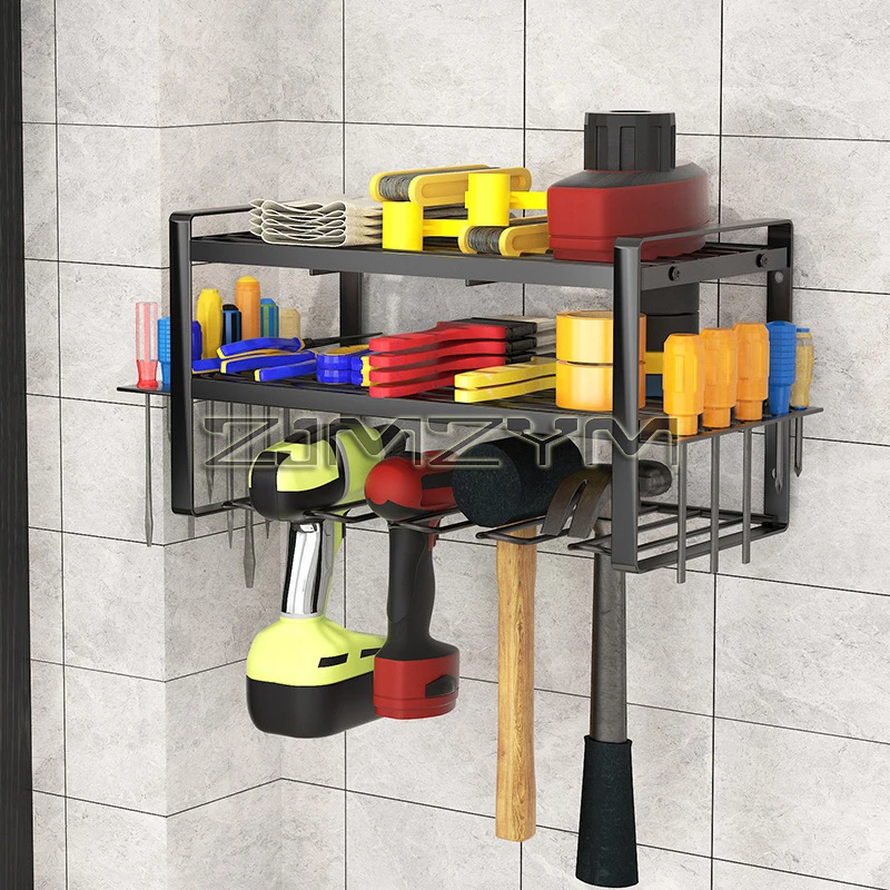 Electric Drill Tool Holder Wall Mount Power Tool Rack Organizer Wrench Tool Workshop Screwdriver Power Storage Shelf Accessories 3
