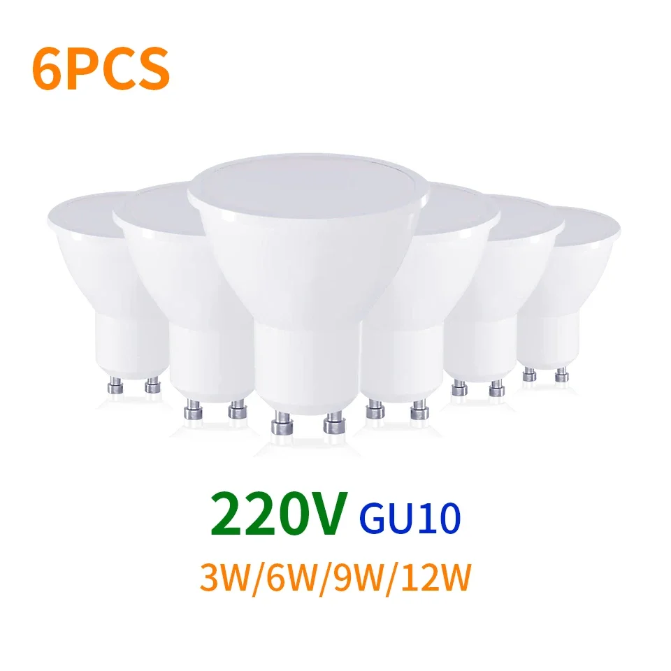 LED Downlight 6PCS AC220V GU10 Save Energy 3W-12W