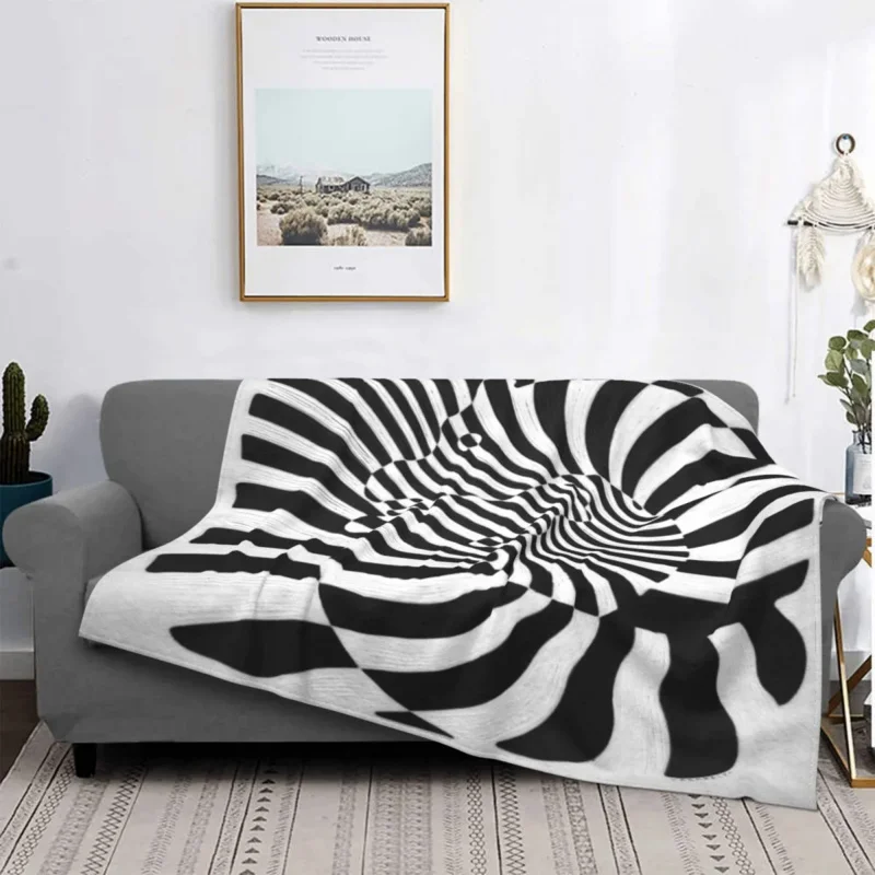 

Zebras By Victor Vasarely Blankets Flannel Spring Autumn Modern Art Multi-function Warm Throw Blanket for Home Couch Bedspreads