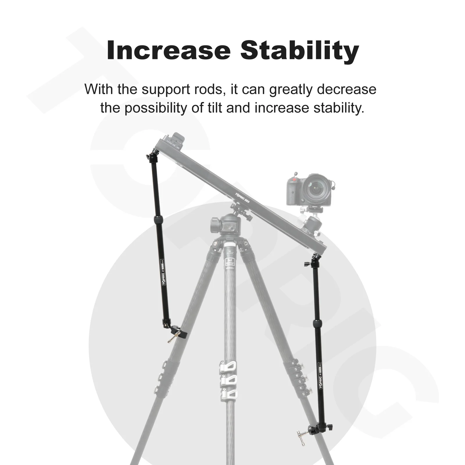 Toprig Camera Slider stability arms Support Rod For Slider Tripod Adjustable 49-76cm For Photography DSLR Camera Stabilizer 2PCS Camera Tripod