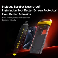 Baseus 3D Curved Tempered Glass for iPhone 16 15 Pro Max Hot Bending Full Coverage Shatterproof Clear Corning Screen Protector 6