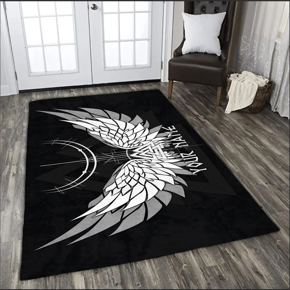 

HX New Fashion Carpet DIY Name Viking Bird Patterns 3D Printed Rug Carpets for Living Room Indoor Doormat Hallway 5 Size