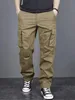 Mens Casual Jogger Pants Relaxed Fit Cargo Pants Drawstring Sweatpants Hiking Outdoor Twill Sport Pants 5